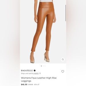 Bagatelle Light Brown Leather Leggings